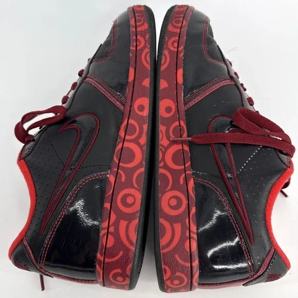 Nike Air Force 1 Low Men's 8.5 Black Red Swirl Midsole 2007 Y2K Retro